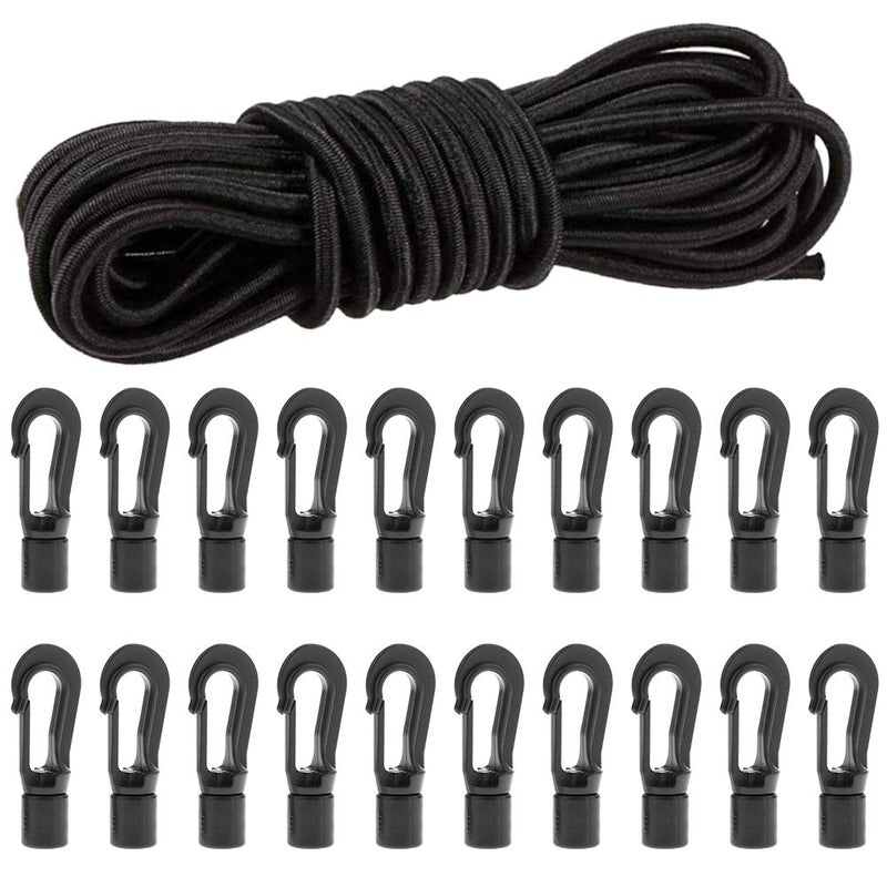 14 حبل بونجي مرن لحبال الكاياك مع خطافات حبل بونجي لملحقات قوارب الكاياك والتخييم والأنشطة الداخلية والخارجية 20 خطاف 5250 قدم حبل