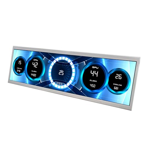 VSDISPLAY 14.5 Inch White LCD Monitor 2560x720 2K Resolution USB-C Stretched Bar Display for Computer PC Case GPU CPU Secondary Screen - Image 1