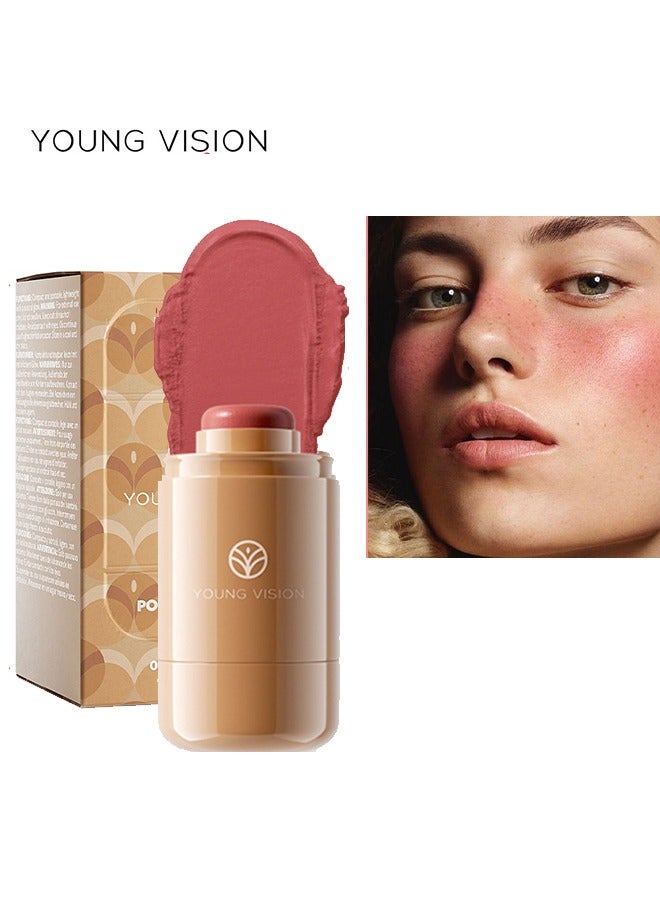 YOUNG VISION Pocket Blush Long Lasting Smooth Lipstick Blush Stick, Matte Highly Chroma Blusher Paste, Waterproof Blusher Cream #05 - Image 1