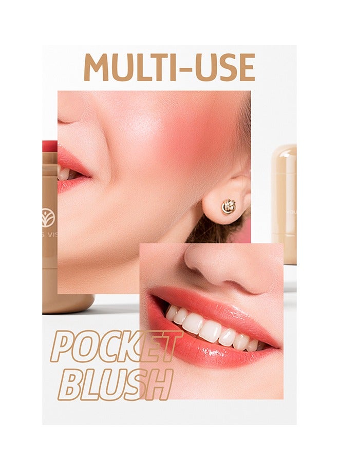 YOUNG VISION Pocket Blush Long Lasting Smooth Lipstick Blush Stick, Matte Highly Chroma Blusher Paste, Waterproof Blusher Cream #05 - Image 4