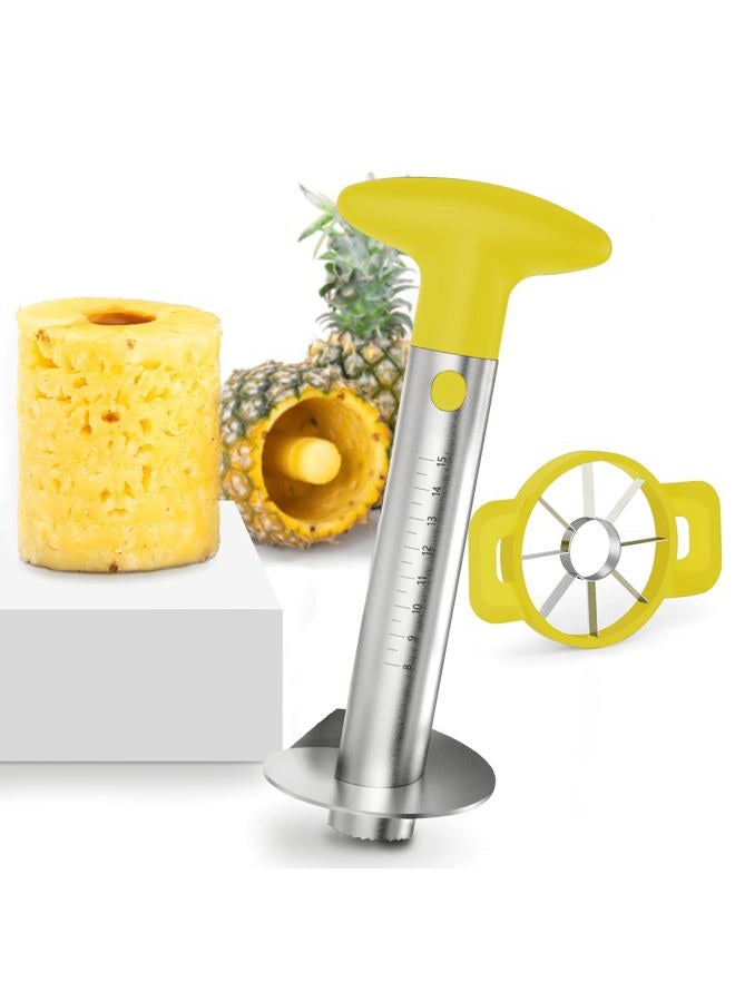 OOKUU Pineapple Corer Cutter, Stainless Steel Fruit Pineapple Peeler Slicer [Upgraded, Reinforced, Thicker Blade], Pineapple Core Remover with Measure Mark, Kitchen Tool for Diced Pineapple Rings - Image 1
