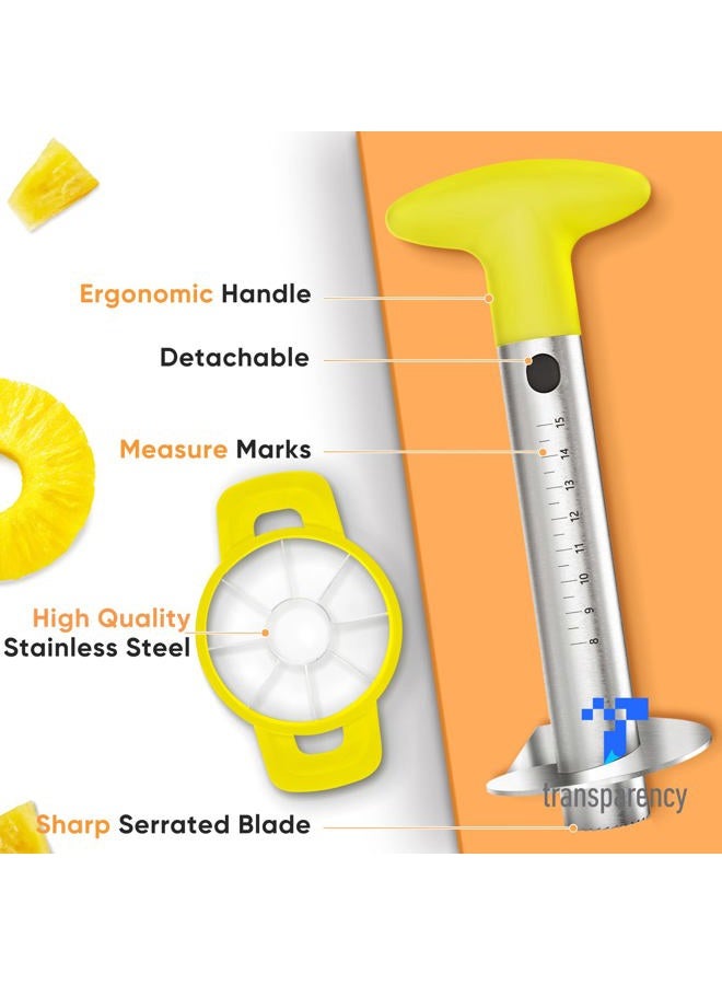 OOKUU Pineapple Corer Cutter, Stainless Steel Fruit Pineapple Peeler Slicer [Upgraded, Reinforced, Thicker Blade], Pineapple Core Remover with Measure Mark, Kitchen Tool for Diced Pineapple Rings - Image 2