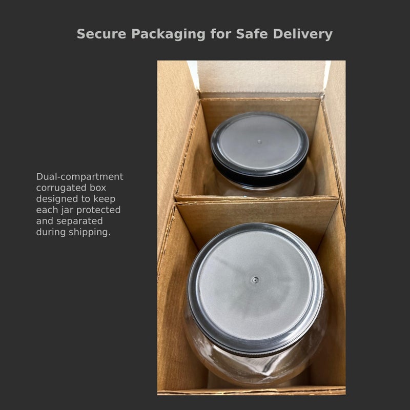 North Mountain Supply 1 Gallon Glass Jar Wide Mouth with Black Plastic Lid - USDA, BPA-Free, Made in the USA - for Fermenting, Storing, Canning, and Much More! - Image 5