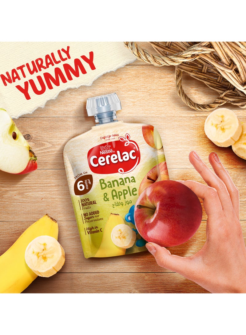 Cerelac Fruits Puree Pouch In Banana And Apple 16 x 90g - Image 2