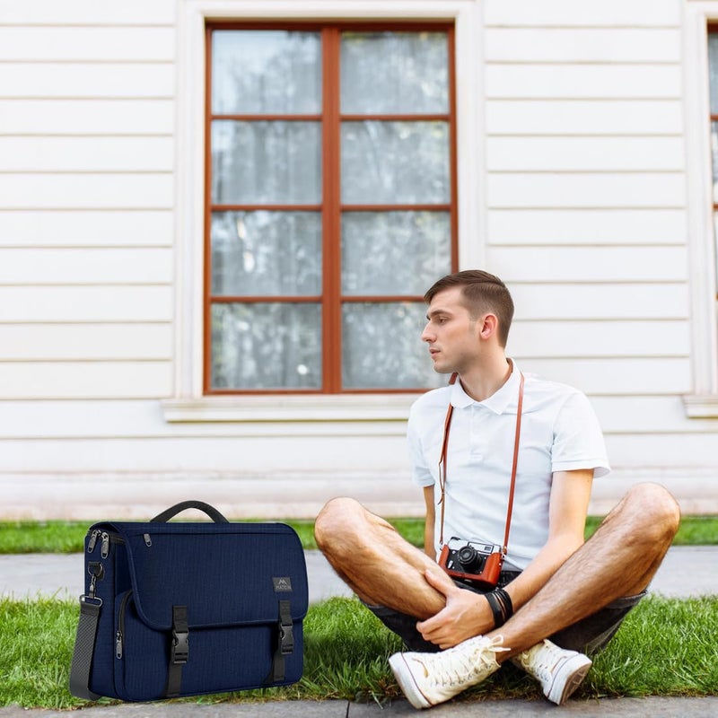 MATEIN Messenger Bag for Men, Briefcases Lightweight Men's Laptop Bag 15.6 inch Water Resistant Crossbody Satchel Computer Work Office Case with Shoulder Strap, Blue - Image 3