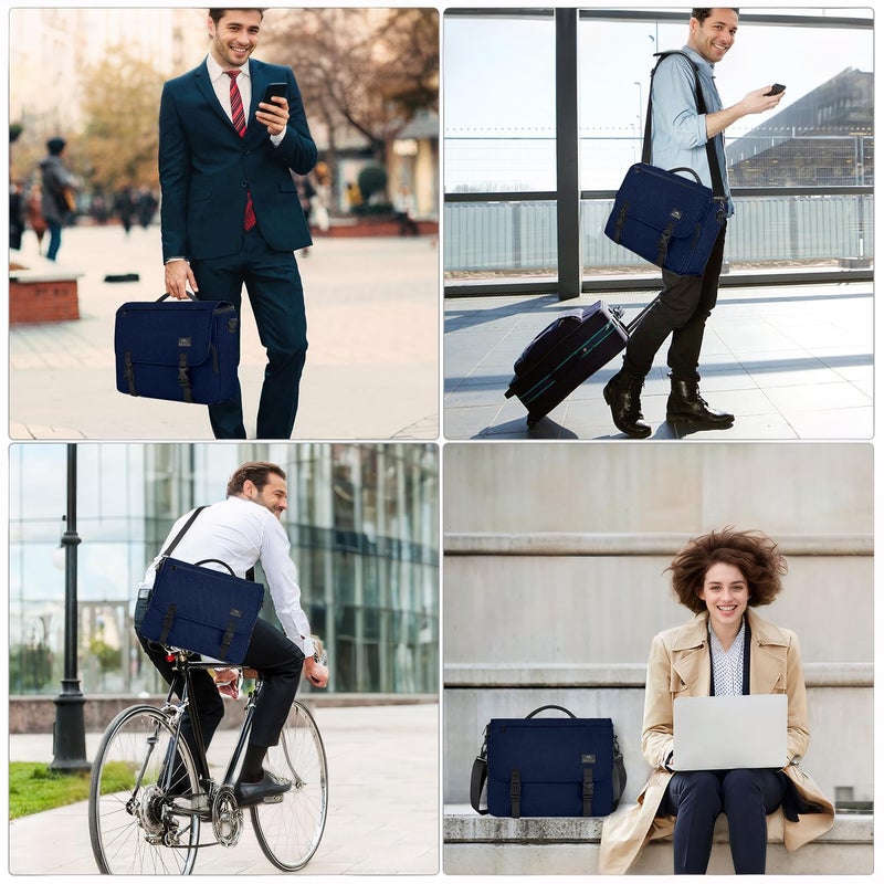 MATEIN Messenger Bag for Men, Briefcases Lightweight Men's Laptop Bag 15.6 inch Water Resistant Crossbody Satchel Computer Work Office Case with Shoulder Strap, Blue - Image 2