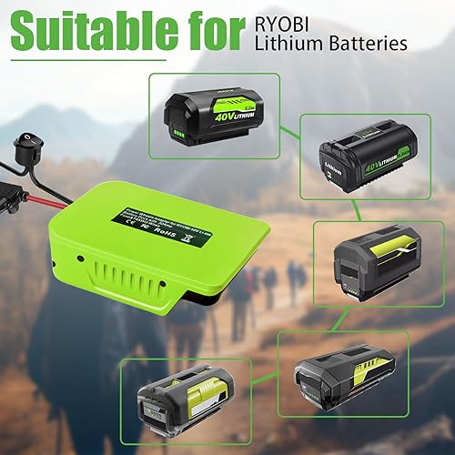 Laimiao Power Wheel Adapter for Ryobi 40V Battery Dock Battery Adapter with Fuse & Wire Terminal,14 Gauge Wire Power Convertor for Rc Car, Robotics, DIY use, and Work Lights - Image 3