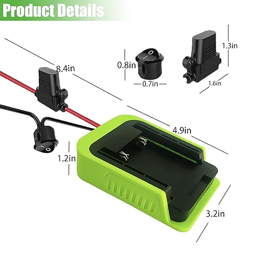 Laimiao Power Wheel Adapter for Ryobi 40V Battery Dock Battery Adapter with Fuse & Wire Terminal,14 Gauge Wire Power Convertor for Rc Car, Robotics, DIY use, and Work Lights - Image 2