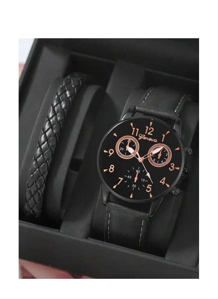 Geneva Men's quartz watch with one piece round index dial and one piece bracelet  - Image 1
