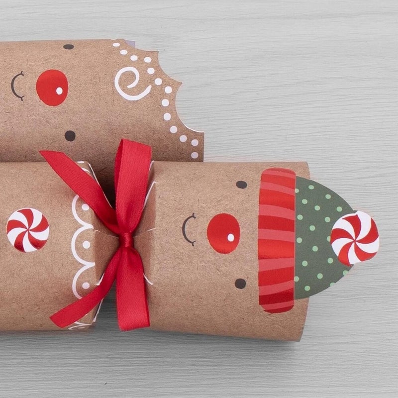 RSW 6 Gingerbread 12-Inch Christmas Crackers – Holiday Party Favors, Festive Fun, and Seasonal Decor for Kids and Family, Christmas Celebration Essentials - Image 4
