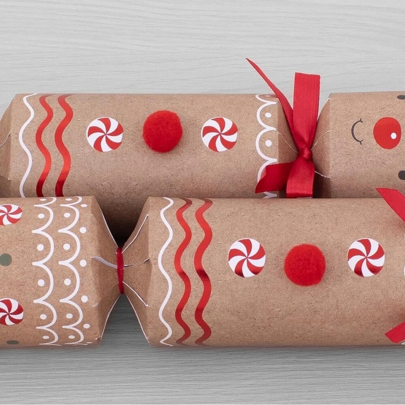 RSW 6 Gingerbread 12-Inch Christmas Crackers – Holiday Party Favors, Festive Fun, and Seasonal Decor for Kids and Family, Christmas Celebration Essentials - Image 5