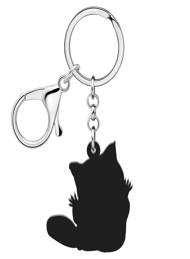NEWEI Acrylic Northern Raccoon Keychains Rings Jungle Animal Jewelry Handbag Purse Car Charms Gift For Women Girls (Raccoon E) - Image 5