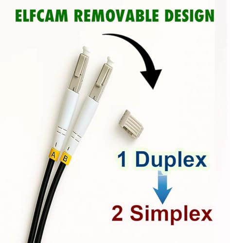 Elfcam® - 15m/49.2ft Outdoor and Indoor Shielded Armored Fiber Optic Cable LC/UPC to LC/UPC OS2 Singlemode Duplex 9/125μm LSZH, Black 15 Meters - Image 3
