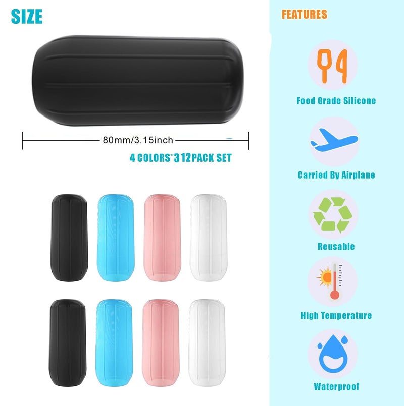 M'AYCREATE MAYCREATE® 8 Pcs Leak Proof Sleeves for Travel Container Silicone Elastic Sleeves for Leak Proofing in Luggage, Reusable Sleeve Covers for Toiletries, Spray Bottles Accessory - Image 2