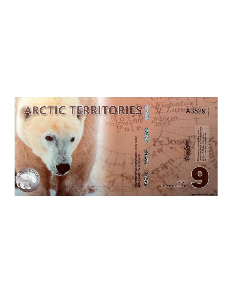 Arunrajsofia Store Fantasy Money of Arctic Territories for Collection (9 Polar Dollars) - Image 1