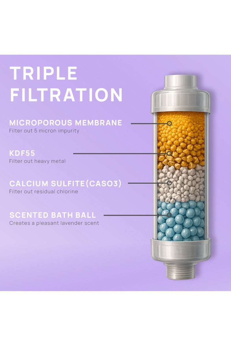 اماروها مرشح دش عالمي برائحة الخزامى مع فيتامين سي لرأس الدش والسبا - Image 2