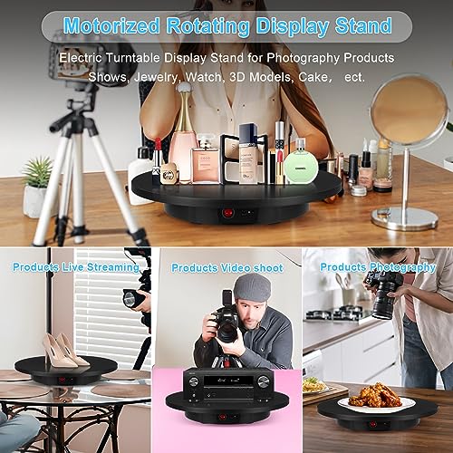 Bosgladek Motorized Rotating Display Stand, Remote Control Rotating Display Stand, 360 Degree Mute 330 Lbs Load Electric Rotating Platform for Photography Products, Live Video Show, Angle Speed, Wired - Image 5