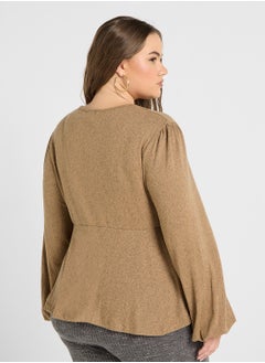 Ginger Plus V Neck Knitted Top  - Image 2