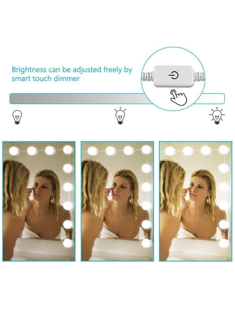 ELTRAZONE 10 LED Hollywood Style Vanity Mirror Lights Kit White 32x19centimeter - Image 2