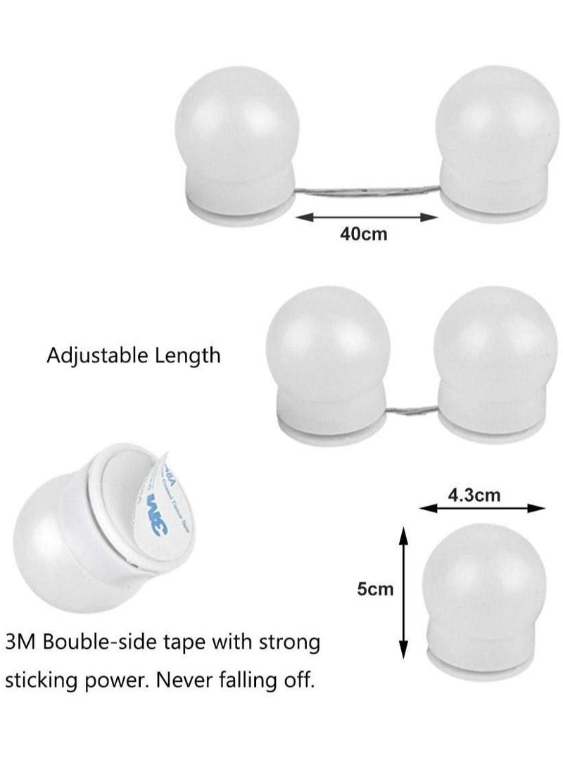 ELTRAZONE 10 LED Hollywood Style Vanity Mirror Lights Kit White 32x19centimeter - Image 3