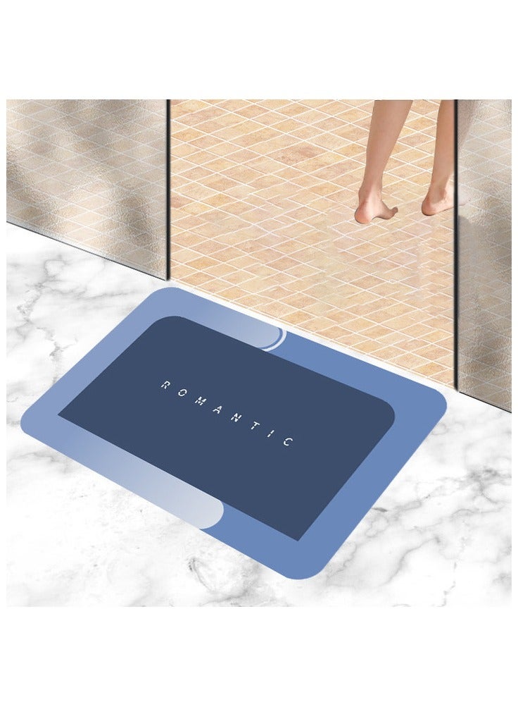 سجادة حمام دياتوم، سجادة حمام 40 * 60 سم غير قابلة للانزلاق سريعة الجفاف لأرضية الحمام، سجادة أرضية من المطاط الرقيق فائقة الامتصاص للباب للحمام وحوض الاستحمام والمطبخ (40 * 60 سم) - Image 1