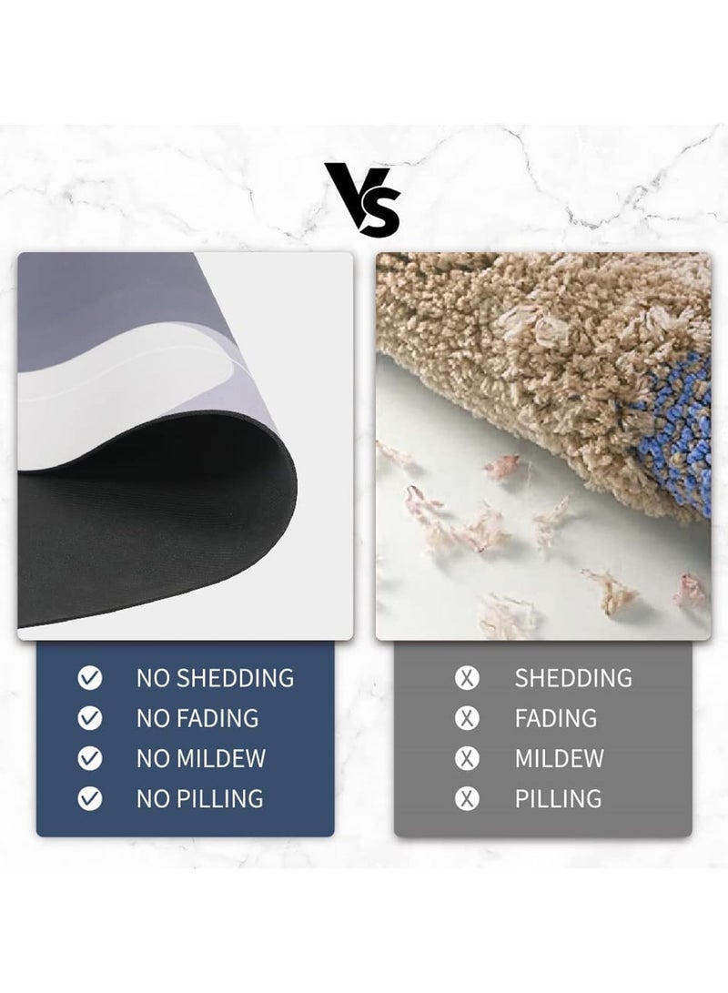 سجادة حمام دياتوم، سجادة حمام 40 * 60 سم غير قابلة للانزلاق سريعة الجفاف لأرضية الحمام، سجادة أرضية من المطاط الرقيق فائقة الامتصاص للباب للحمام وحوض الاستحمام والمطبخ (40 * 60 سم) - Image 3