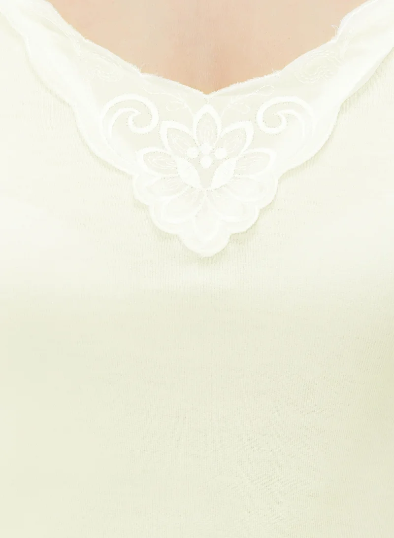 BYC WOMEN'S ADJUSTABLE STRAP COTTON CAMISOLE (PACK OF 3) - IVORY