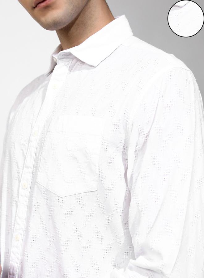 HIGHLANDER Textured Regular Fit Collared Shirt with Pocket - Image 5