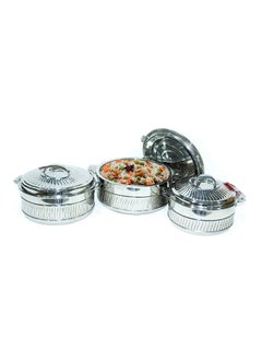 Hot Pot 3pcs Set Casserole Hot Pot Chapati Box Chapati Container Hot Case In Stainless Steel 2500ml 3500ml 5000ml Super Wave