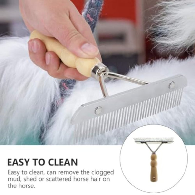 Hand Held Carpet Rake Pet Hair Remover, Carpet Portable Shag Rug Rake, Long Handle Low Pile Carpet Scraper Lint Remover for Cat Hair Removal, Carpet Corrector Comb Restore Carpet Softness 7inch - Image 3