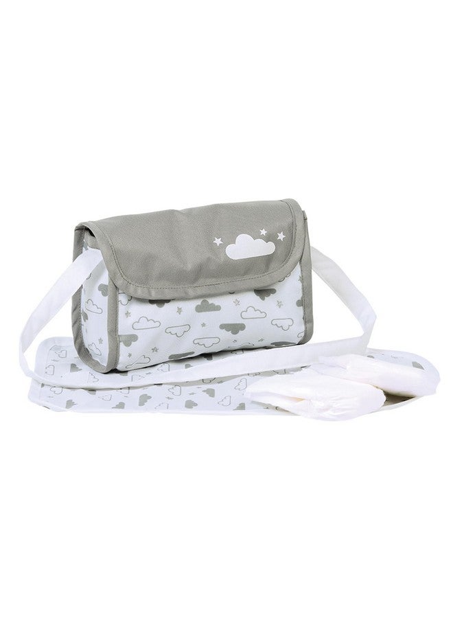 Adora حقيبة حفاضات دمية أدورا للأطفال مع أحزمة قوية، تشمل حصيرة تغيير و 2 حفاضات دمية (تناسب دمى 13 بوصة)، هدية عيد ميلاد للأعمار 3 سنوات فما فوق - نجوم متلألئة - Image 1