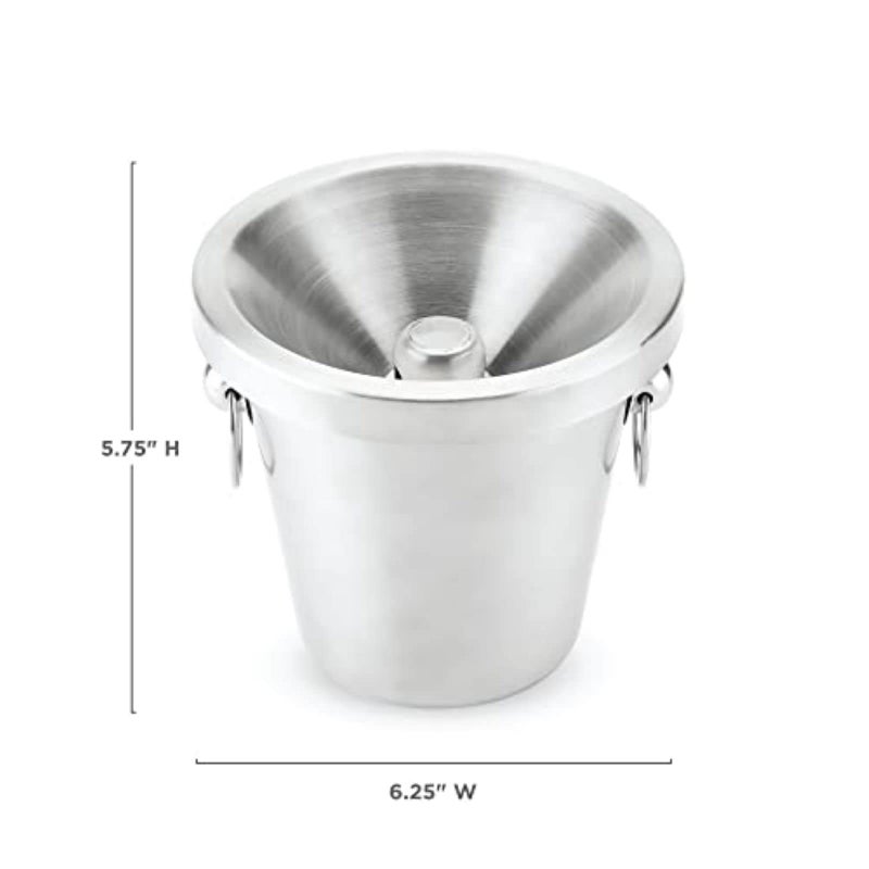 True Savor Stainless Steel Spittoon with Removable Lid, Reusable Spit Cup, Dump Bucket for Wine Tasting, Cocktails, Whiskey, Tobacco, Set of 1, Silver - Image 4