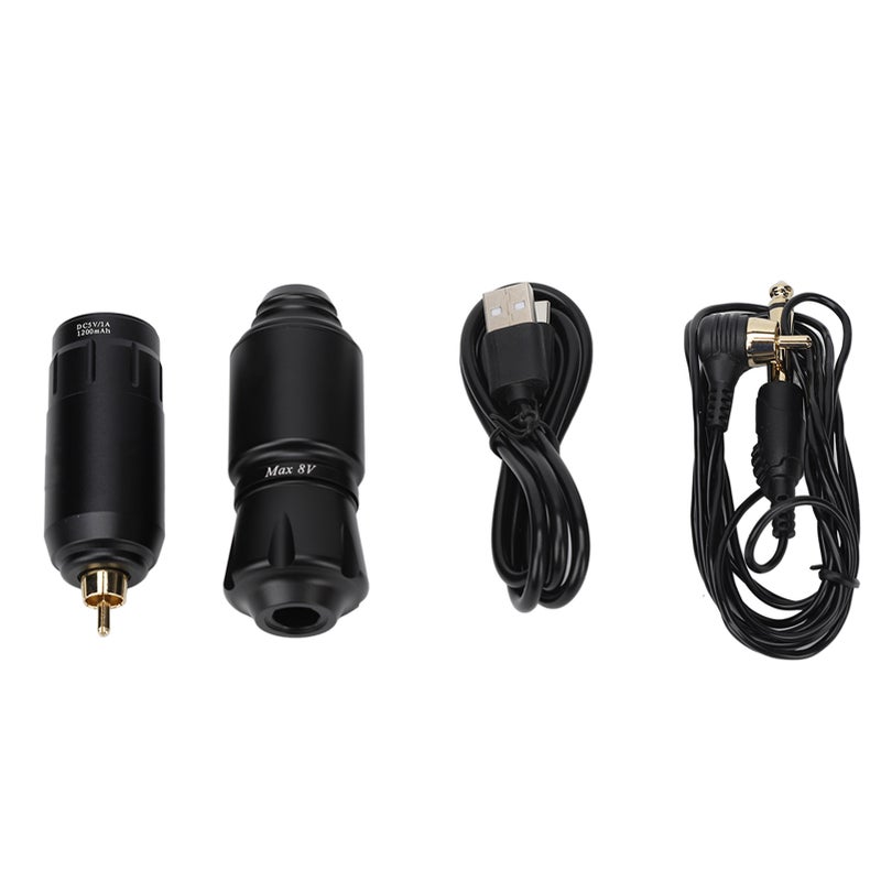 Wireless Motor Tattoo Machine Professional 1200mAh Battery RCA Rotary Tattoo Pen for Tattoo Artist Black - Image 1