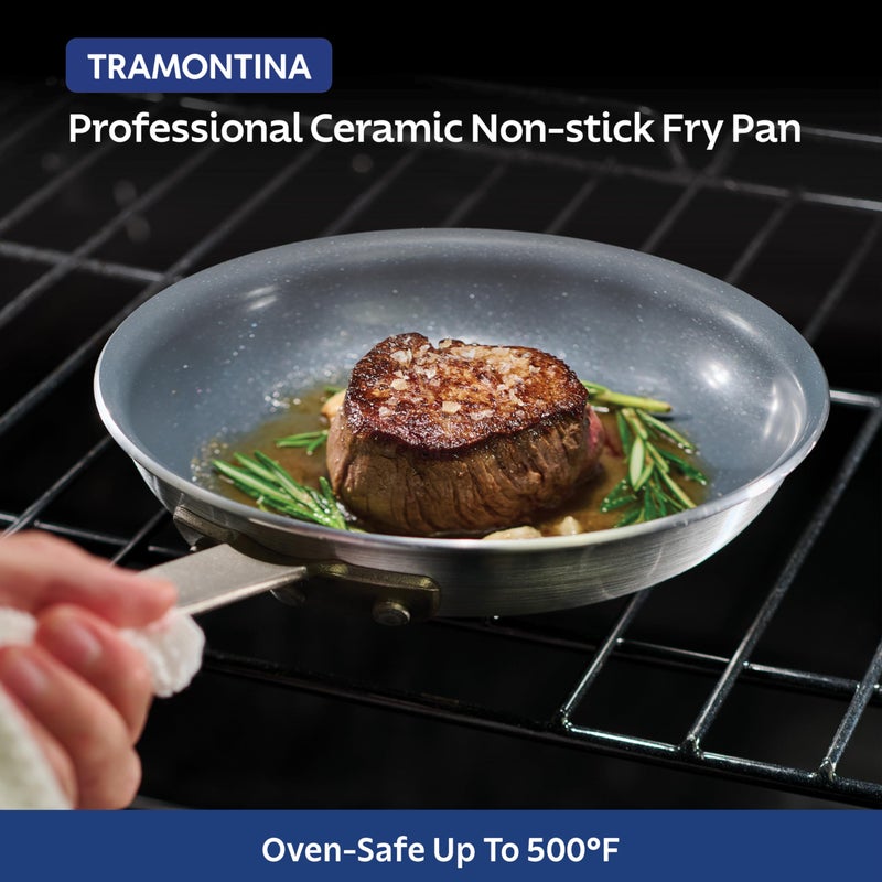 Tramontina Professional 12-Inch Ceramic Non Stick Large Frying Pan, Heavy-Gauge Aluminum Skillet with Ceramic Nonstick Coating, Dishwasher and Oven Safe, Gray - Image 5
