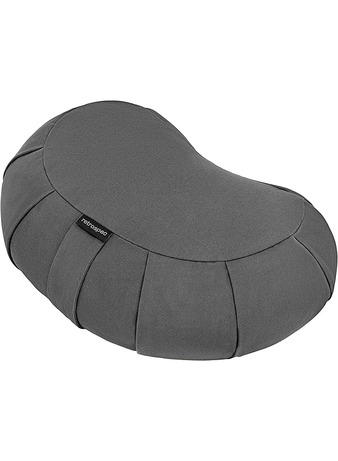 Retrospec Sedona Zafu Meditation Cushion Filled w/ Buckwheat Hulls Yoga Pillow for Meditation Practices Machine Washable 100% Cotton Cover & Durable Carry Handle Round & Crescent - Image 1