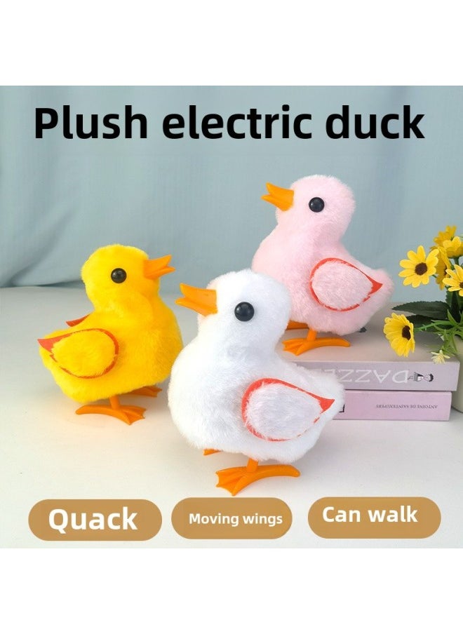 Electric Plush Duckling Quack Quack Toy Can Walk Can Call Can Move Machine Simulation Plush Duckling Electronic Pet-Color:Chip Chick (white) Simulated Barking Sound  - Image 2