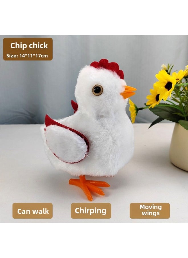 Electric Plush Duckling Quack Quack Toy Can Walk Can Call Can Move Machine Simulation Plush Duckling Electronic Pet-Color:Chip Chick (white) Simulated Barking Sound  - Image 1