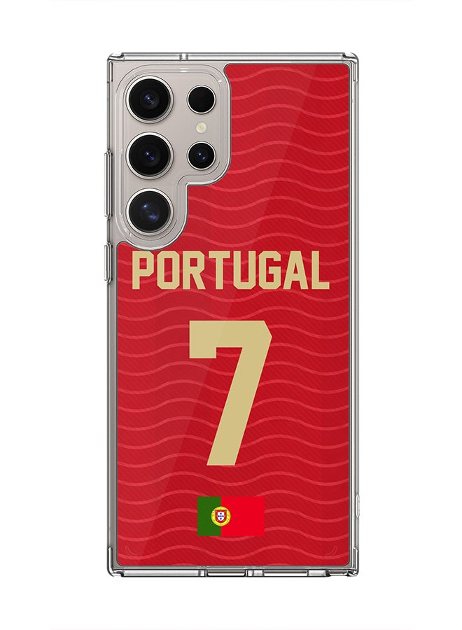 Stylizedd Classic Clear Case for Samsung Galaxy S23 Ultra , Hybrid Soft Case Flexible Edges Anti Drop TPU PC Gel Thin Transparent Cover [ Designed for Samsung Galaxy S23 Ultra ] - Football Team Portug