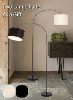 Tiokkss Floor Lamps for Living Room, Modern Standing Lamp with Remote Control, Tall Reading Lamp with Brightness Adjustable 5 Color Temperatures for Bedroom, Office Bulb Included Black 185x100 cm  - Image 2