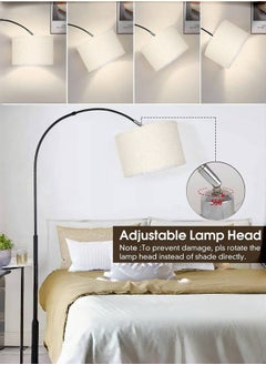 Tiokkss Floor Lamps for Living Room, Modern Standing Lamp with Remote Control, Tall Reading Lamp with Brightness Adjustable 5 Color Temperatures for Bedroom, Office Bulb Included Black 185x100 cm  - Image 4