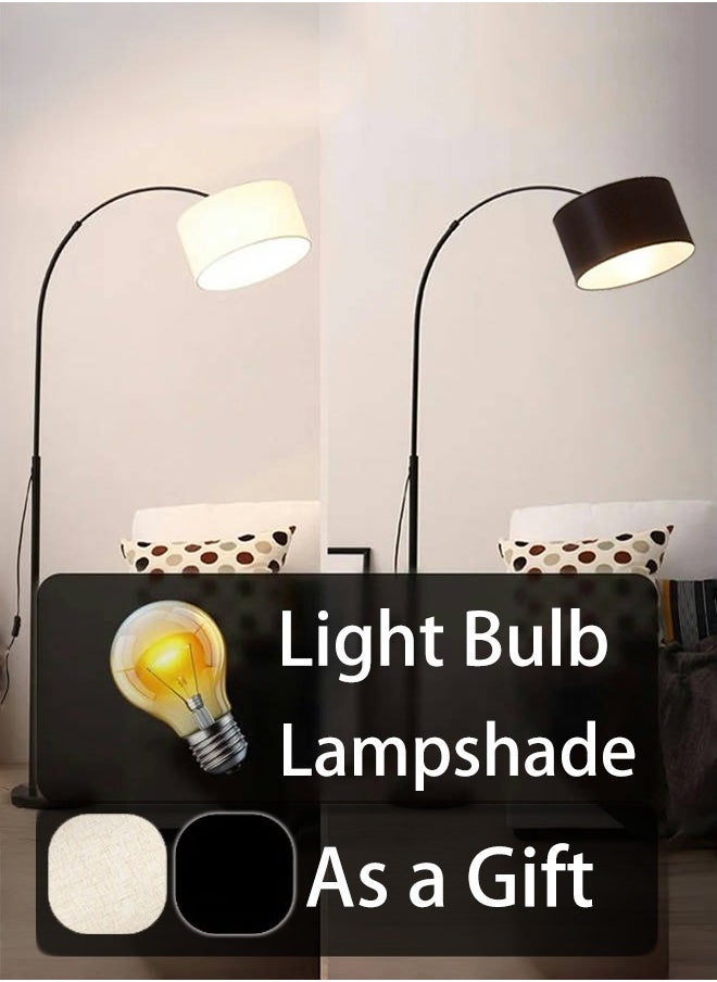Tiokkss - Floor Lamps for Living Room, Modern Standing Lamp with Remote Control, Tall Reading Lamp with Brightness Adjustable 5 Color Temperatures for Bedroom, Office Bulb Included Black 185x100 cm - Image 1