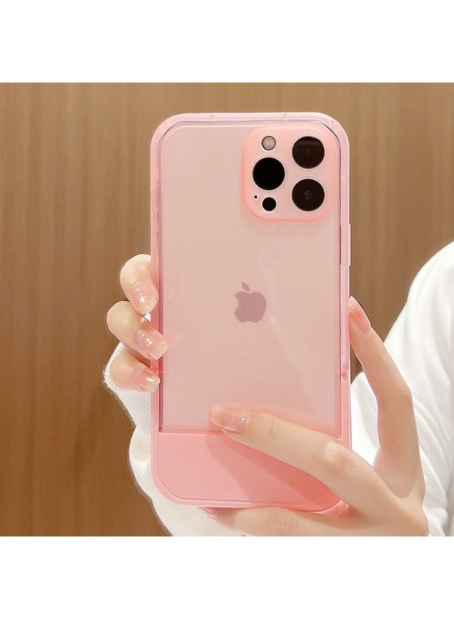 NIBEMINENT Simplicity Transparent Protective TPU Case Cover For iPhone 15 Pro, Pink