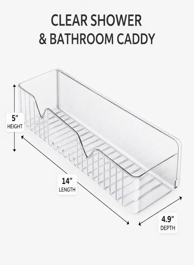 ZOCKRIX Transparent Acrylic Bathroom Shelf Wall Mounted No-Drill Storage Rack with Drain Design - Waterproof Shower Organizer | Multipurpose Kitchen and Wash Basin Use Pack of 1 - Image 2