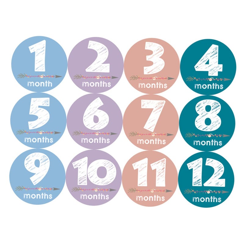 12pcs Newborn Photo Stickers Month Markers Scrapbooking Keepsakes First Year Memories - Image 2