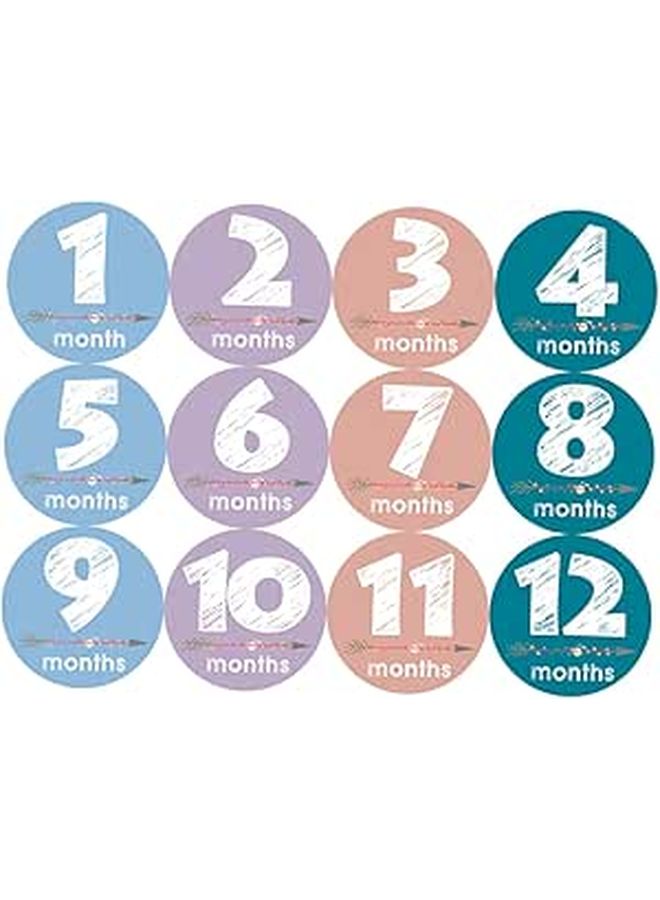 12pcs Newborn Photo Stickers Month Markers Scrapbooking Keepsakes First Year Memories - Image 1