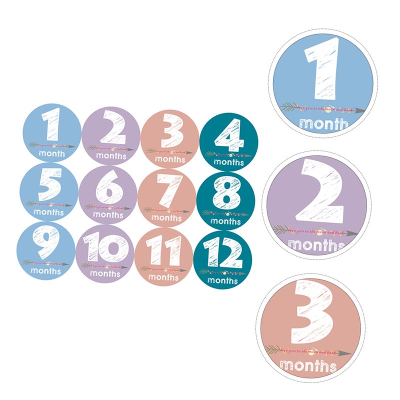 12pcs Newborn Photo Stickers Month Markers Scrapbooking Keepsakes First Year Memories - Image 3