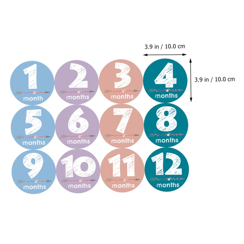 12pcs Newborn Photo Stickers Month Markers Scrapbooking Keepsakes First Year Memories - Image 4