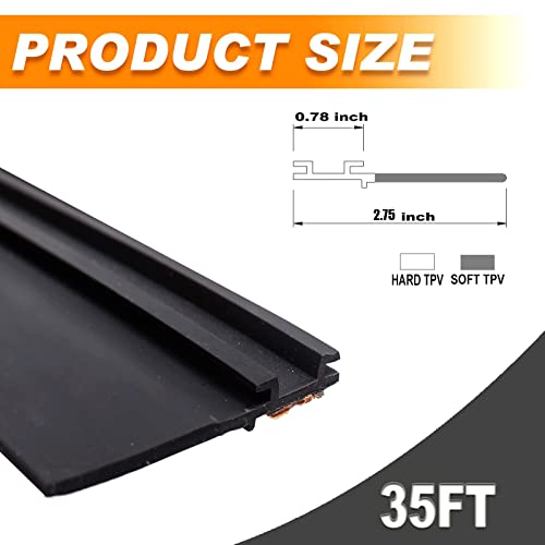 Wankic RV Slide Out Seal Wiper Black Rubber 1/2 x 2.75 inch x 35' Replacement Weather Stripping for RV Camper Slideout System # 018-341 - Image 3
