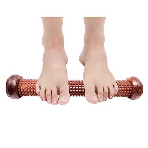 Flavoma Sheesham Wooden Handheld Foot/Feet Massager Roller Stress Acupressure | Massage Roller for Back, Neck, Shoulders & Legs, Large Foot Massager for Pain Relief - Image 1
