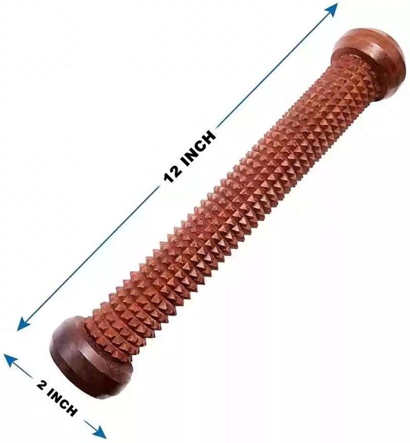 Flavoma Sheesham Wooden Handheld Foot/Feet Massager Roller Stress Acupressure | Massage Roller for Back, Neck, Shoulders & Legs, Large Foot Massager for Pain Relief - Image 2